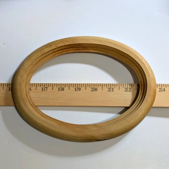2 Natural Wood Oval Frames Arts & Craft Supplies Decorative CrOne Sizes-stitch - Picture 8 of 9